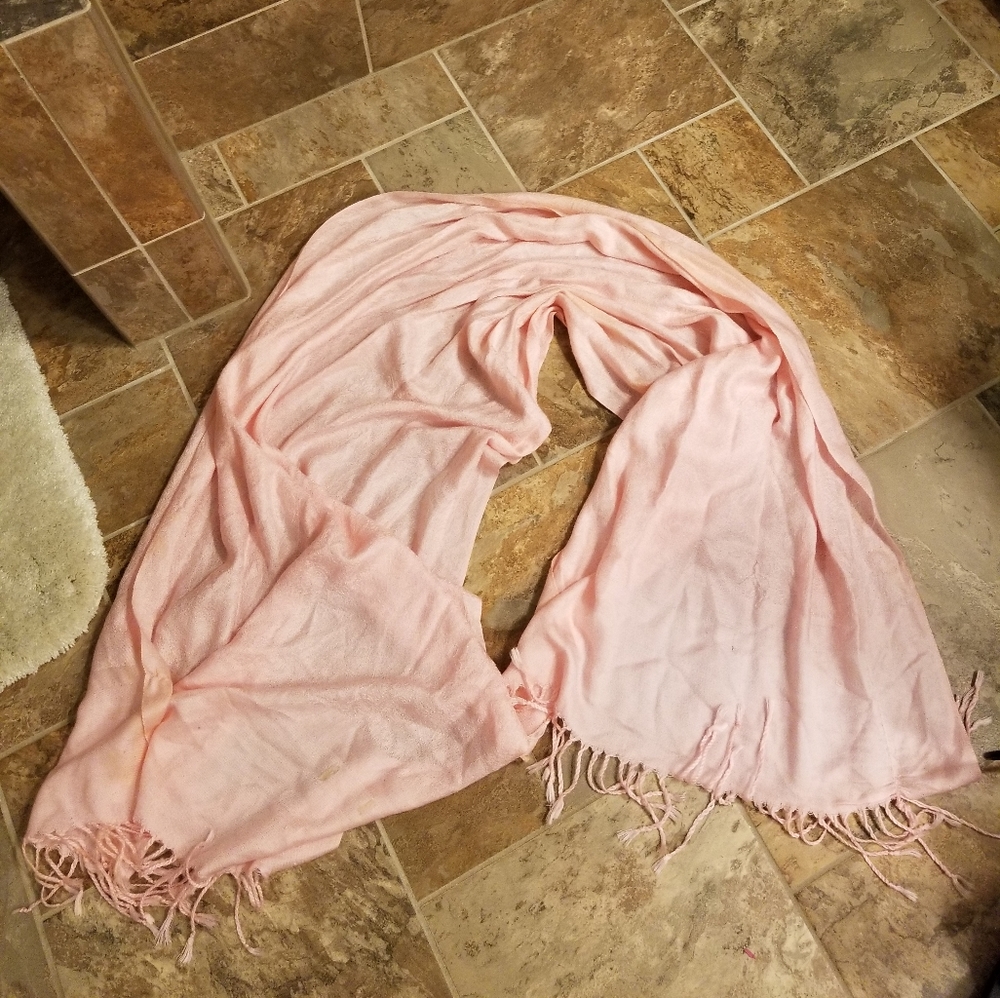 Wide long bubble gum pink scarf